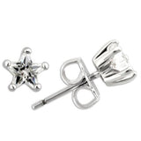 0W157 - 925 Sterling Silver Earrings Rhodium Women AAA Grade CZ Clear