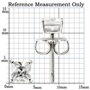 0W158 - 925 Sterling Silver Earrings Rhodium Women AAA Grade CZ Clear