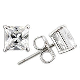 0W160 - 925 Sterling Silver Earrings Rhodium Women AAA Grade CZ Clear