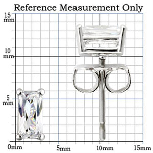0W161 - 925 Sterling Silver Earrings Rhodium Women AAA Grade CZ Clear