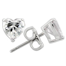 0W166 - 925 Sterling Silver Earrings Rhodium Women AAA Grade CZ Clear