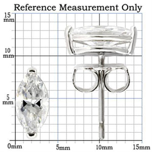 0W167 - 925 Sterling Silver Earrings Rhodium Women AAA Grade CZ Clear