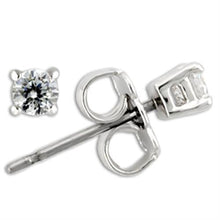 0W169 - 925 Sterling Silver Earrings Rhodium Women AAA Grade CZ Clear