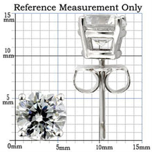 0W172 - 925 Sterling Silver Earrings Rhodium Women AAA Grade CZ Clear