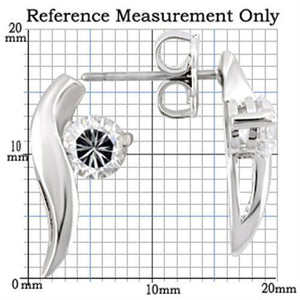 0W177 - 925 Sterling Silver Earrings Rhodium Women AAA Grade CZ Clear