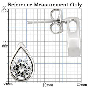 0W180 - 925 Sterling Silver Earrings Rhodium Women AAA Grade CZ Clear