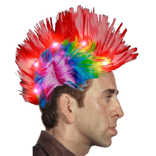 Punk Rock LED Mohawk Wig