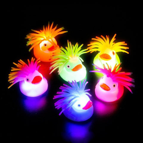 Flashing Crazy Hair Puffer Duck Pack of 6
