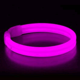 Wide Glow Stick 8 Inch Bracelet Pink Pack of 25