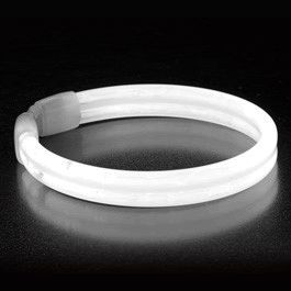 Wide Glow Stick 8 Inch Bracelet White Pack of 25