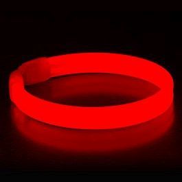 Wide Glow Stick 8 Inch Bracelet Red Pack of 25