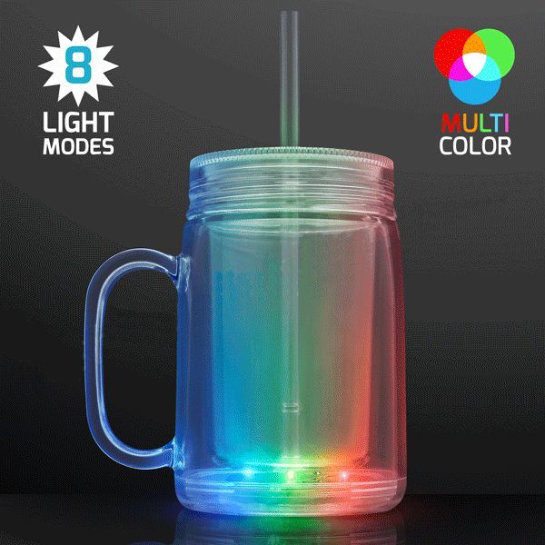 LED Mason Jar Travel Mug