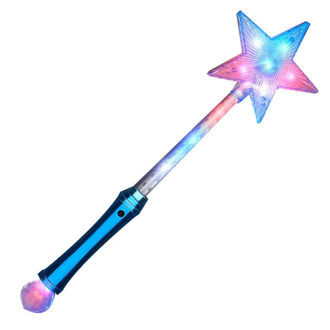 Crystal Star Wand with Red White and Blue LEDs