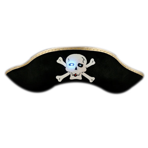 LED Pirate Hat with Flashing Skull