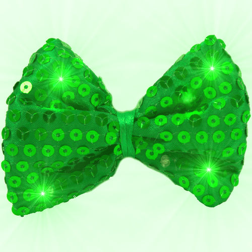 Green Bow Tie with Green LED Lights