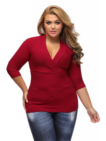 Women's Regular Length Red Poly Spandex Round Neck Tees