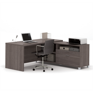 Pro-Linea L-Desk in Bark Gray