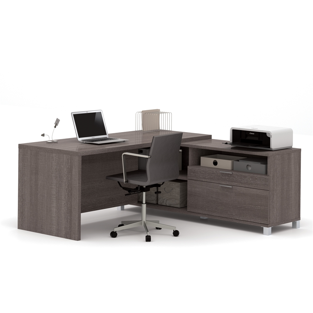 Pro-Linea L-Desk in Bark Gray