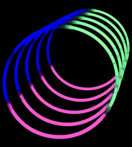 Glow Necklace Tri Color Pink Blue and Green Tube of Fifty
