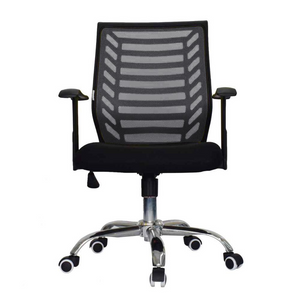 American Imaginations 24.8-in. W 38.2-in. H Transitional Stainless Steel-Plastic-Nylon Office Chair In Black