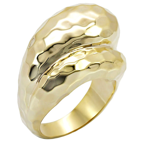 1W036 - Brass Ring Gold Women No Stone No Stone