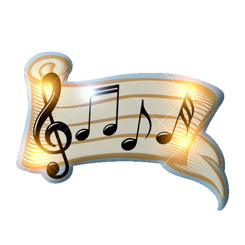Music Measure Flashing Body Light Lapel Pins