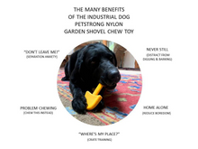 ID Shovel  Ultra Durable Nylon Dog Chew Toy for Aggressive Chewers - Yellow