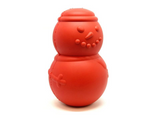 MKB Snowman Durable Rubber Chew Toy & Treat Dispenser - Large - Red