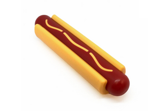 SP Hot Dog Ultra Durable Nylon Dog Chew Toy for Aggressive Chewers - Yellow/Red