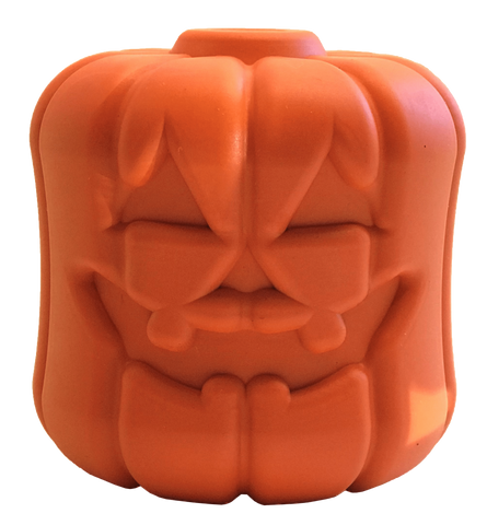 MKB Jack O' Lantern Durable Rubber Chew Toy & Treat Dispenser - Large - Orange