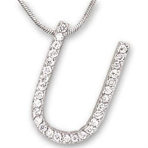 21619 - Brass Pendant Rhodium Women AAA Grade CZ Clear