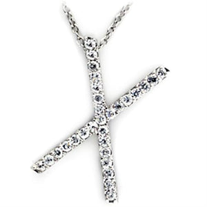 21622 - Brass Pendant Rhodium Women AAA Grade CZ Clear