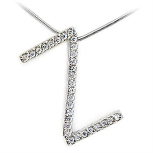 21624 - Brass Pendant Rhodium Women AAA Grade CZ Clear