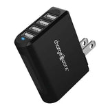 Chargeworx 4 ports USB Rapid Charge Wall Charger, Black (4.2 Amp)