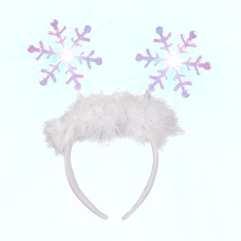 Flashing Snowflake Head Boppers Light Up Headband