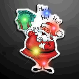 Ho Ho Ho Santa Flashing Blinky Body Light Lapel Pins