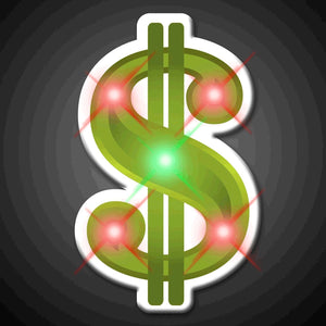 Dollar Sign Flashing Body Light Lapel Pins