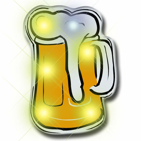 Beer Flashing Body Light Lapel Pins