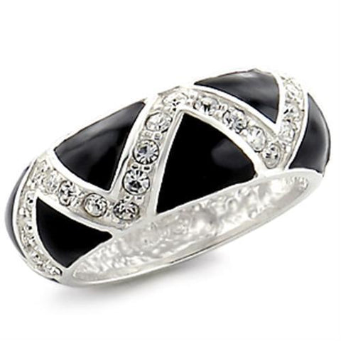 32615 - 925 Sterling Silver Ring High-Polished Women Top Grade Crystal Clear