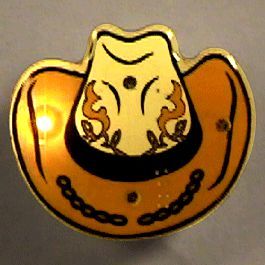 Cowboy Hat Flashing Body Light Lapel Pins