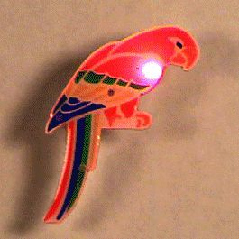 Parrot Flashing Body Light Lapel Pins