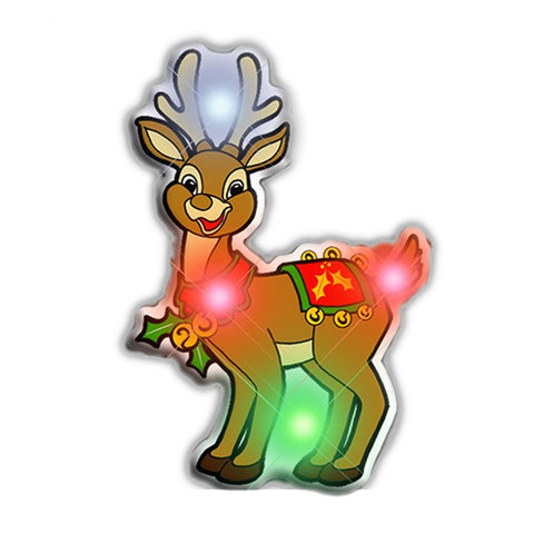 Rudolph the Reindeer Flashing Blnky Body Light Lapel Pins