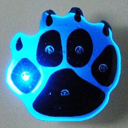 Blue Pawprint Flashing Body Light Lapel Pins