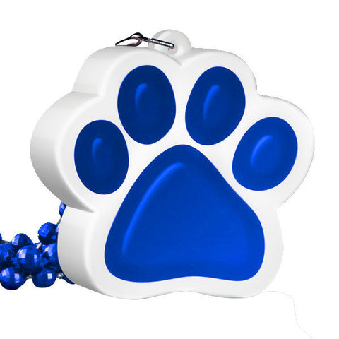 Light Up Blue Paw Print Charm Necklace