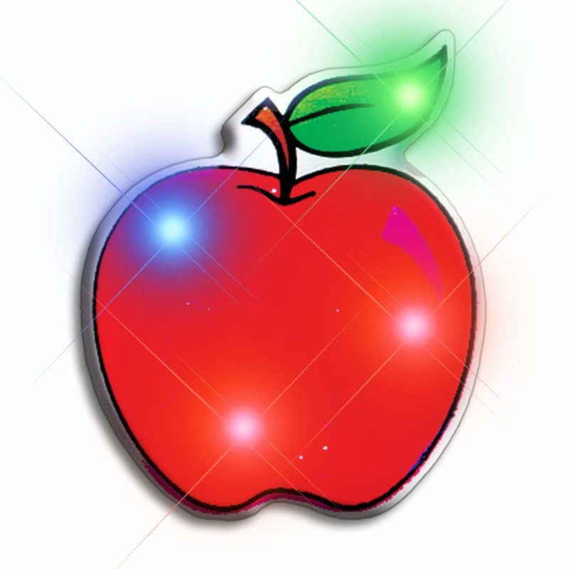 Red Apple Flashing Body Light Lapel Pins