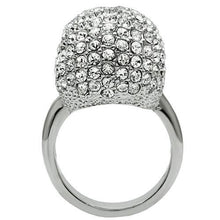 3W008 - White Metal Ring Rhodium Men Top Grade Crystal Clear