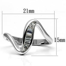 3W024 - Brass Ring Rhodium Women AAA Grade CZ Clear