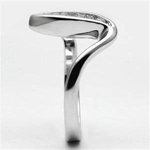 3W024 - Brass Ring Rhodium Women AAA Grade CZ Clear