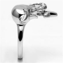3W032 - Rhodium Brass Ring with Top Grade Crystal  in Clear