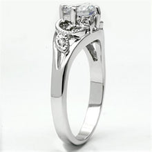 3W034 - Brass Ring Rhodium Women AAA Grade CZ Clear